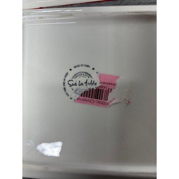 Sur La Table Holiday Dessert Plates Ceramic Seasons Greetings Set of 6 Square - Picture 4 of 6